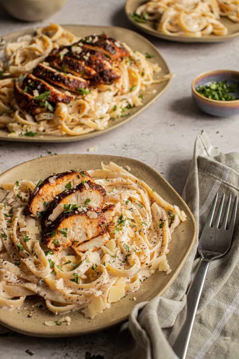 Easy Blackened Chicken Alfredo Recipe - Oh Snap Macros