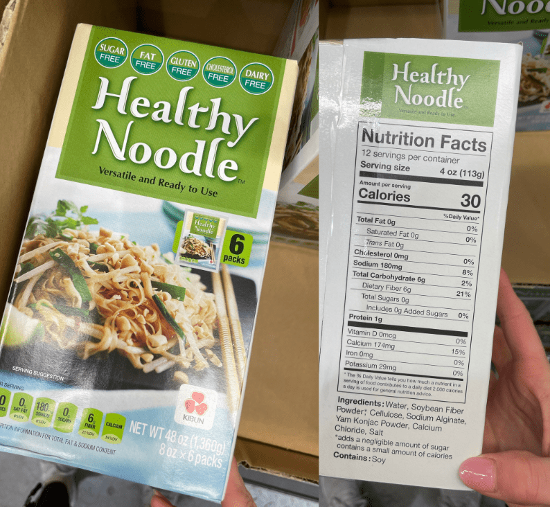 Healthy Noodle with 30 calories per serving.