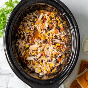 Southwest Chicken in a crockpot.