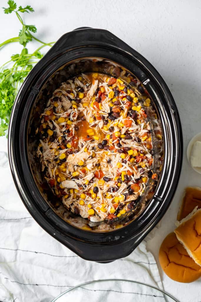 Southwest Chicken in a crockpot.