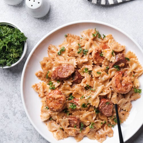 Creamy Cajun Shrimp Pasta with Sausage Oh Snap Macros