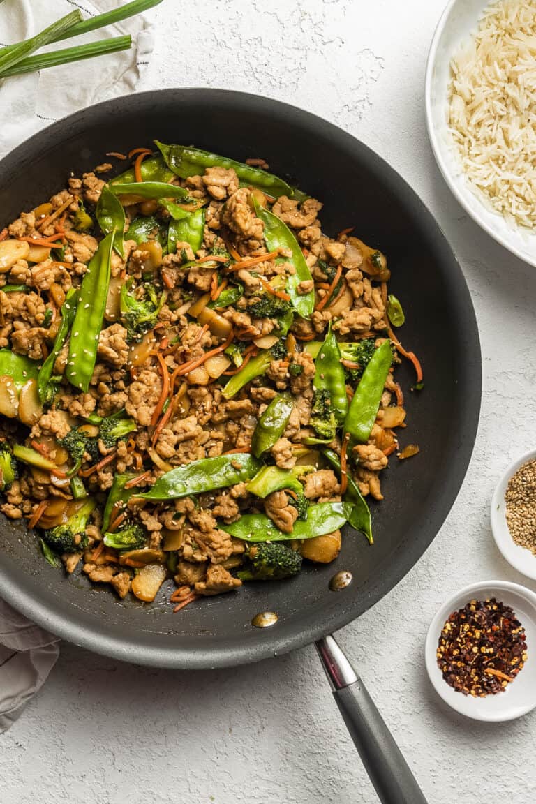 Healthy Ground Chicken Stir Fry Recipe - Oh Snap Macros