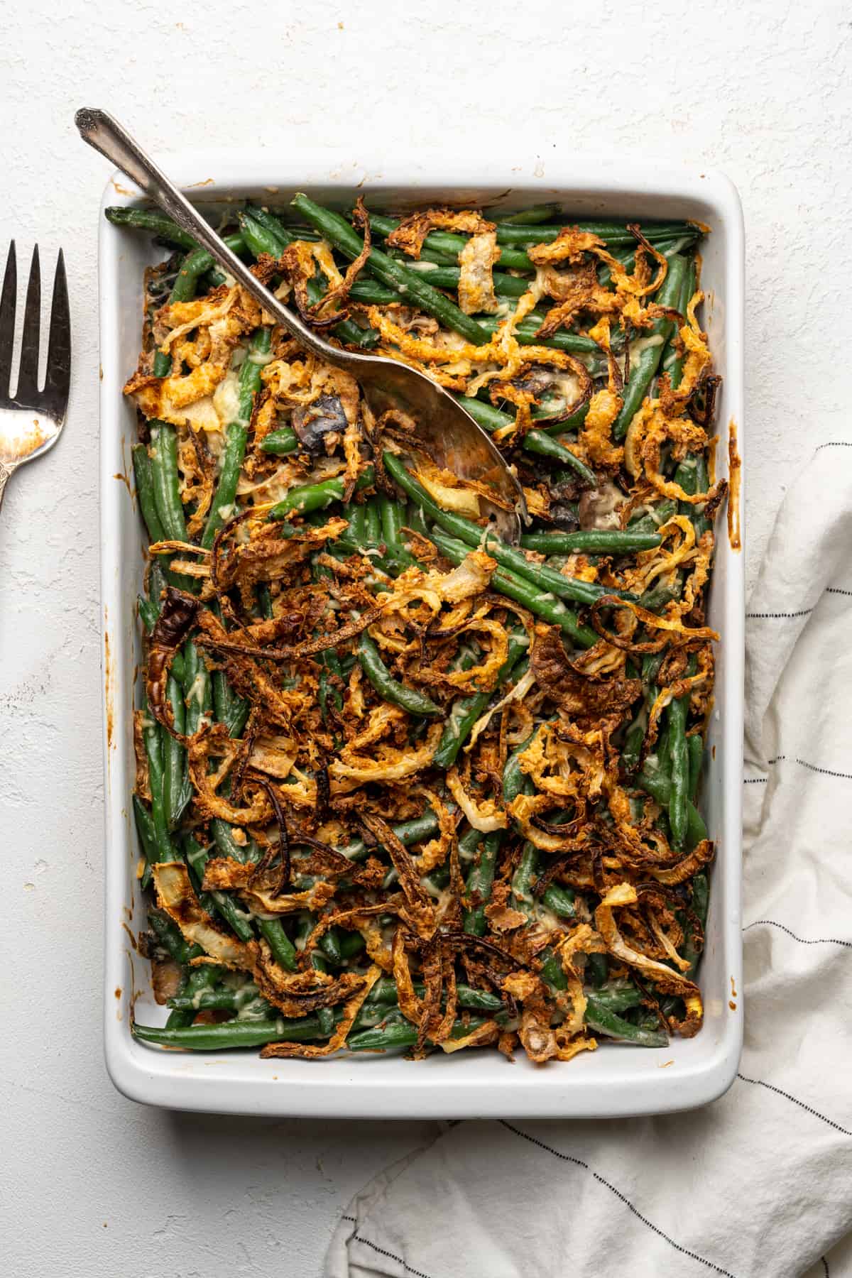 Fresh Green Bean Casserole with Air Fried Crispy Onions - Oh Snap Macros