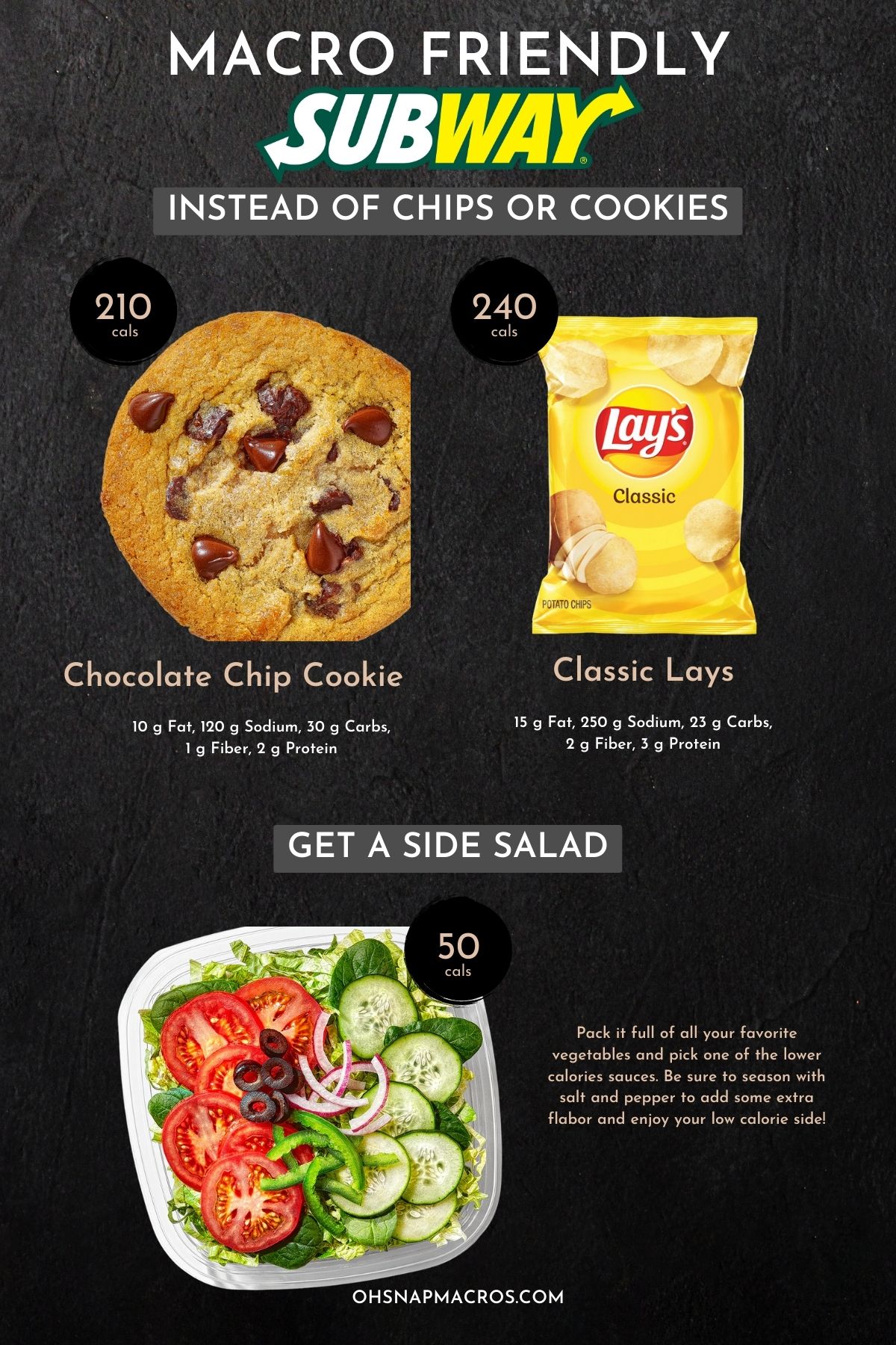 Graphic suggesting a side salad rather than a cookie or chips.