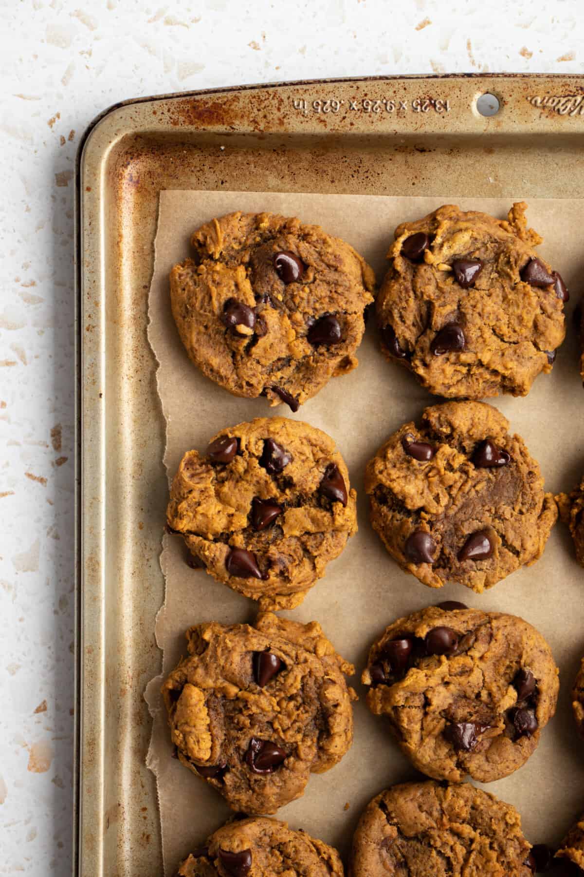 Cookies on a sheet pan. 