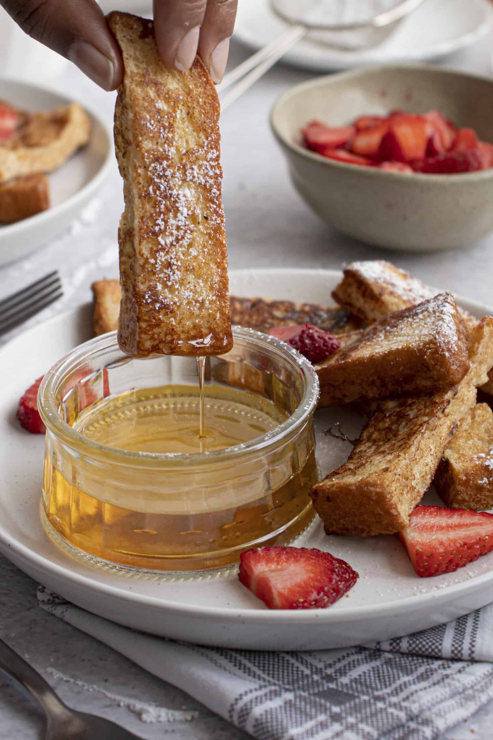Challah french toast waffle! Giving a classic a twist by using the