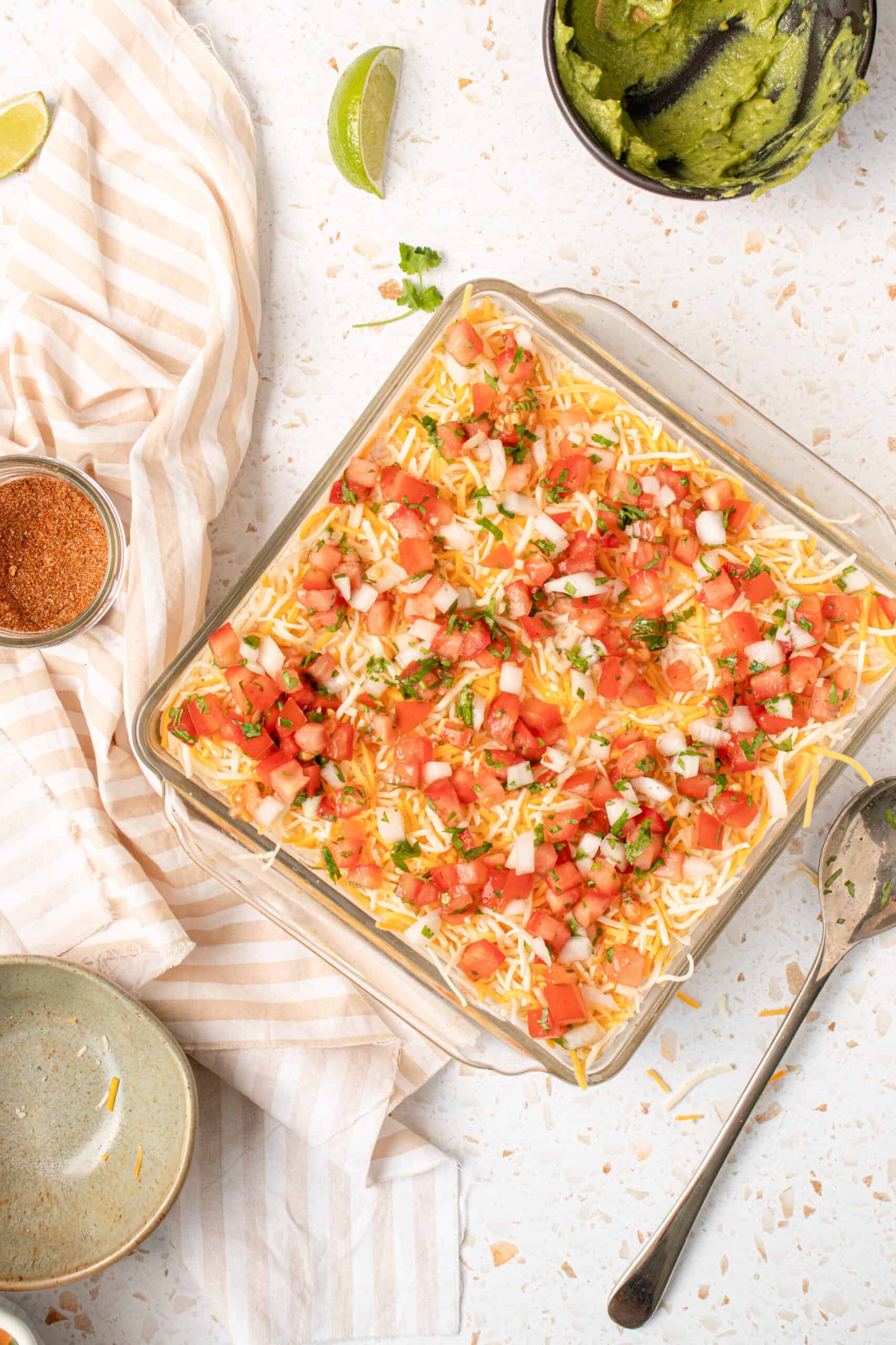 Greek Yogurt 5 Layer Dip with Homemade Taco Seasoning Oh Snap Macros