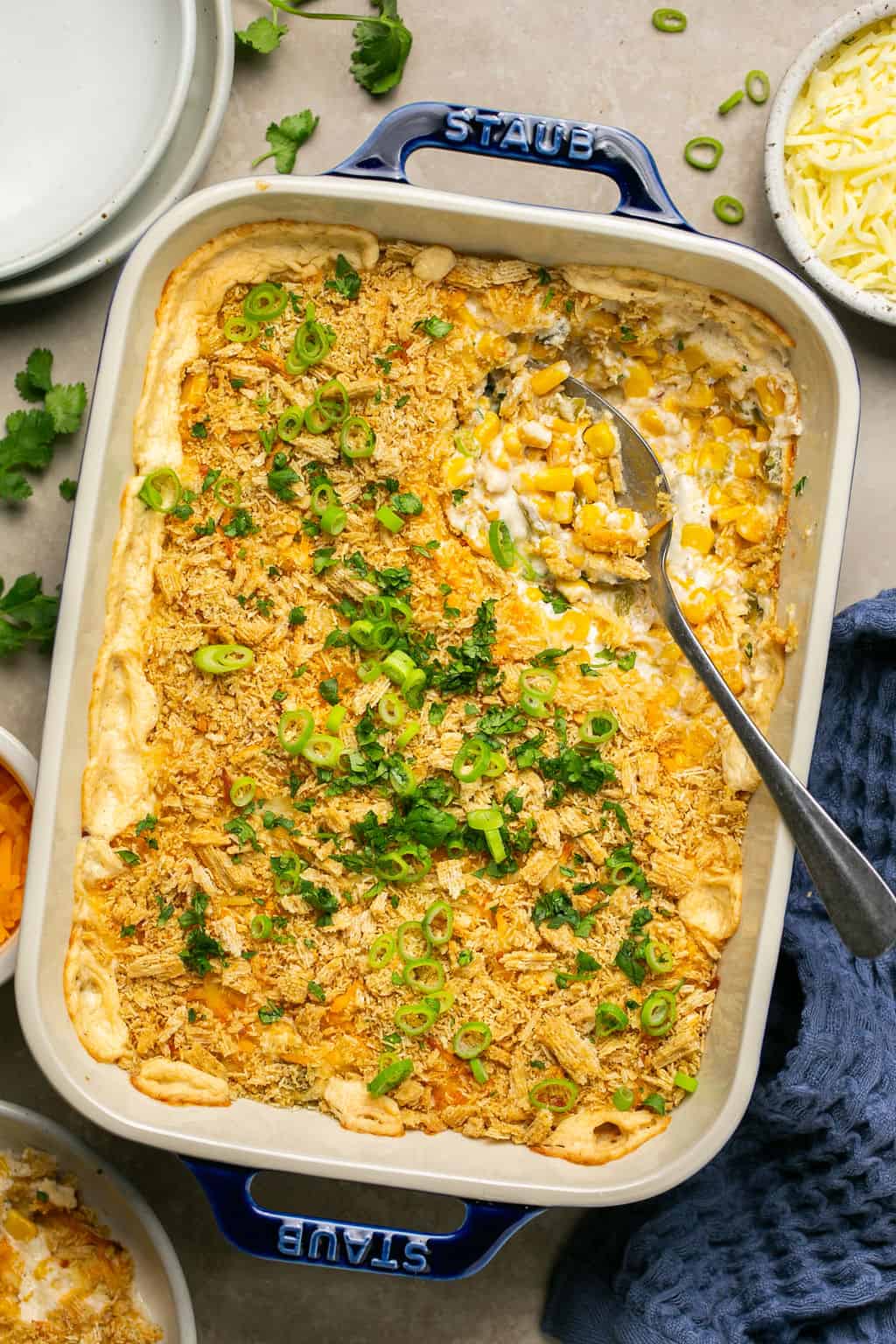 Creamy Low-Carb Corn Casserole with Green Chiles - Oh Snap Macros