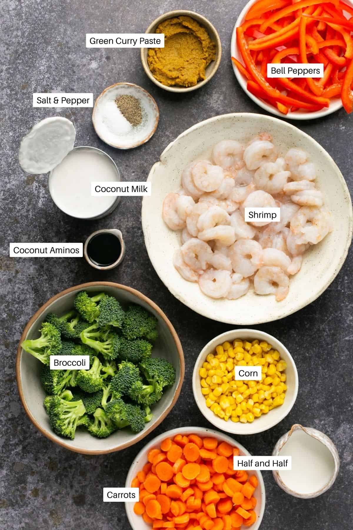 Ingredients for the dish laid out. 