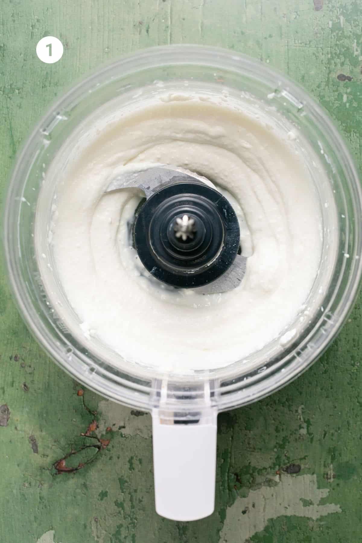 Blended cottage cheese. 