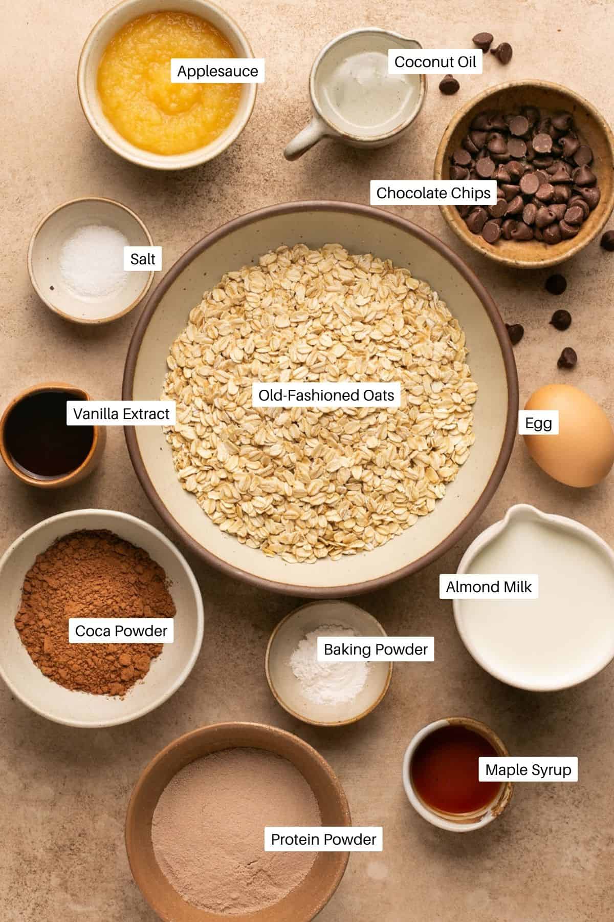 Ingredients for baked oats laid out. 