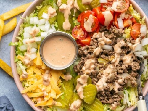 Big Mac Salad Bowl - High Protein & Macro Friendly - Oh Snap Macros
