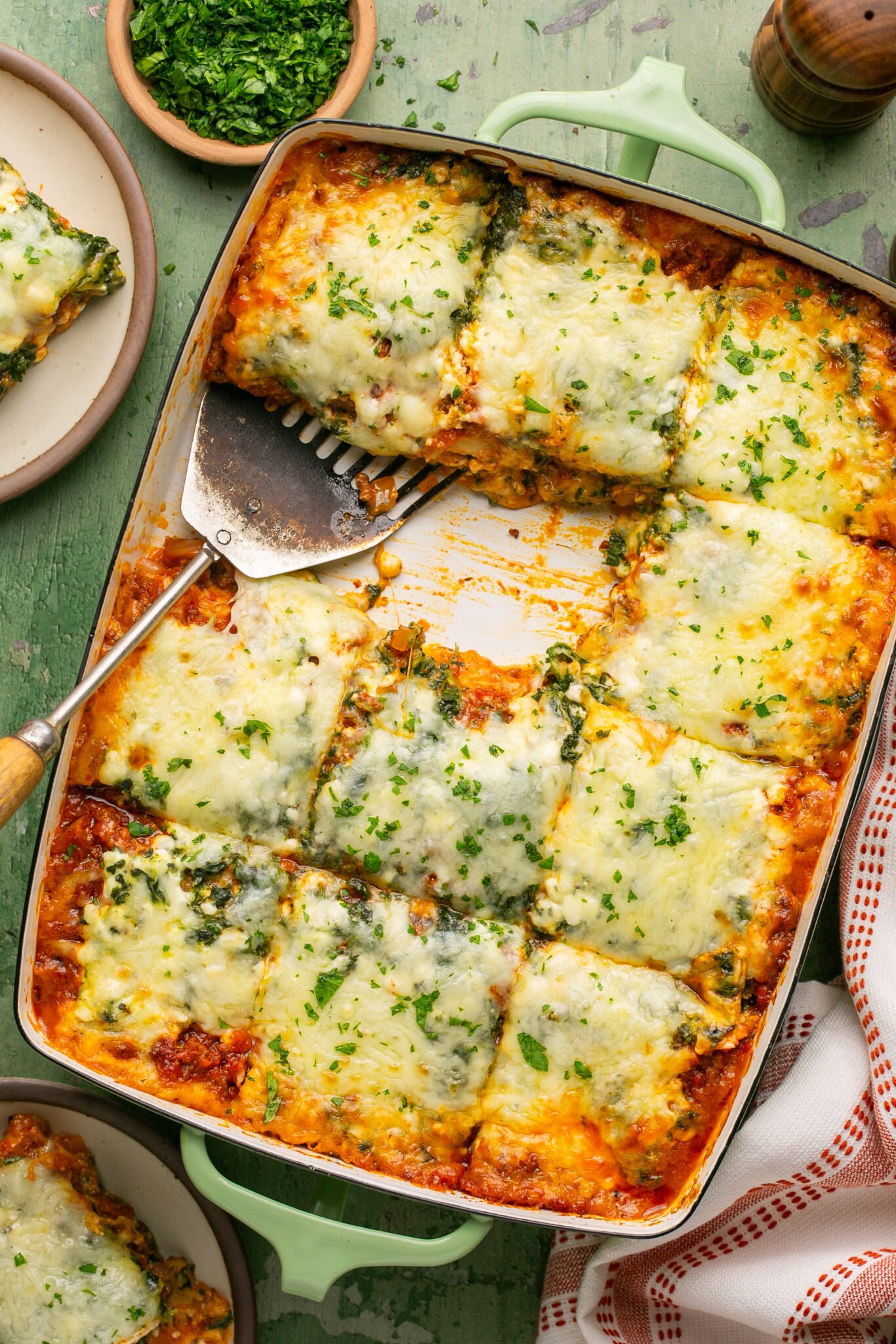 Delicious Cottage Cheese Lasagna with Beef and Spinach - Oh Snap Macros