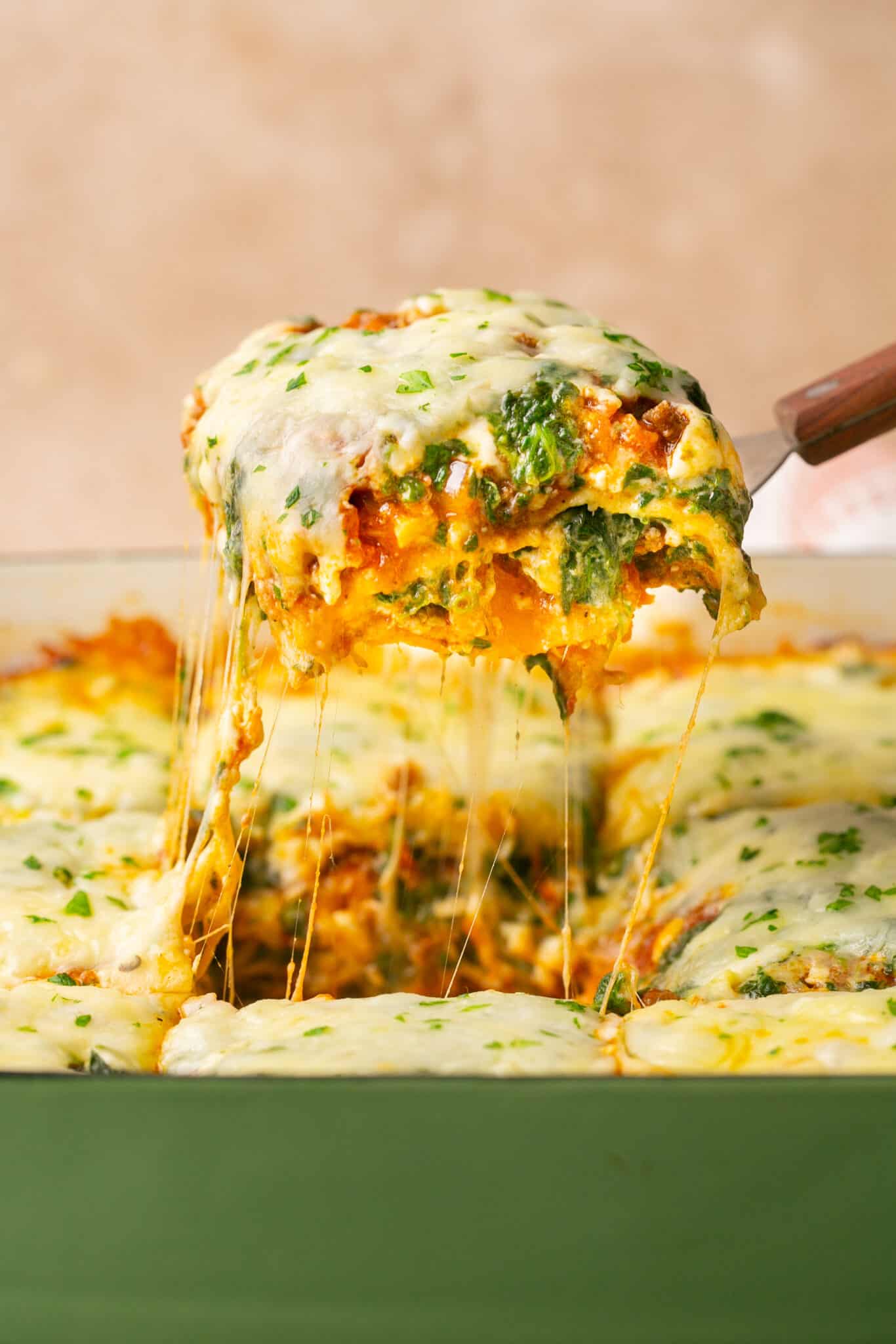 Beefy Cottage Cheese and Spinach Lasagna (oven ready noodles) Oh Snap