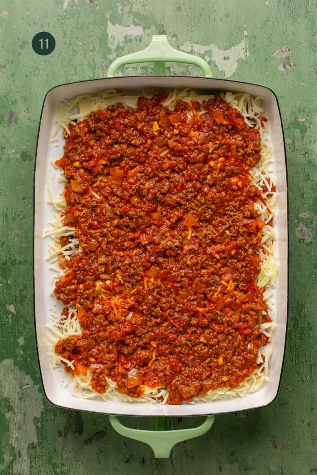 Beefy Cottage Cheese and Spinach Lasagna (oven ready noodles) Oh Snap