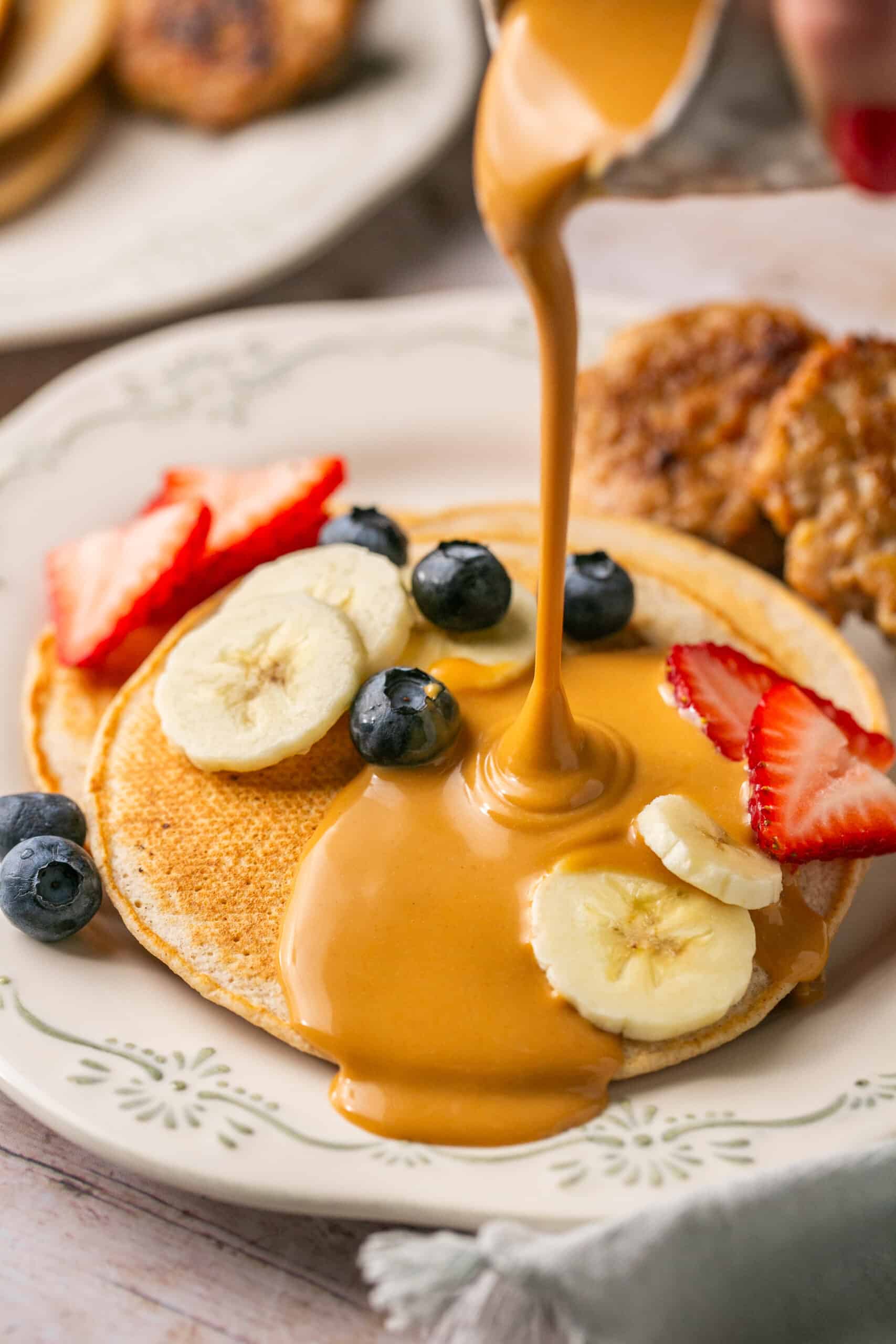 Low Calorie Peanut Butter Syrup (using PBFit) - Oh Snap Macros