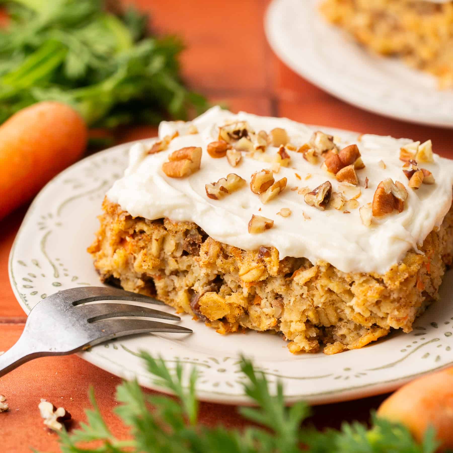 Carrot Cake Baked Oats with Protein Frosting