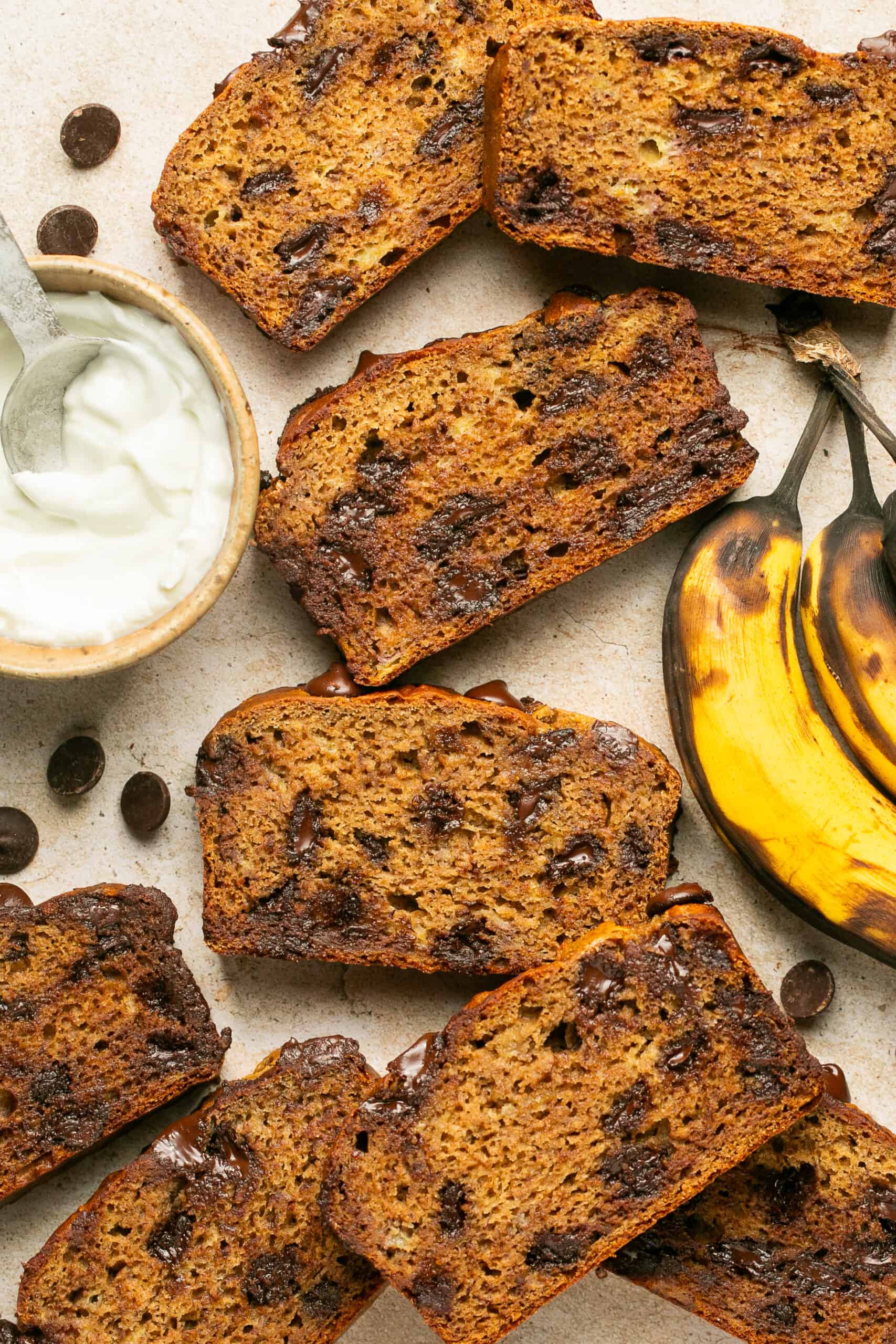 Greek Yogurt Banana Bread with Chocolate Chips - Oh Snap Macros