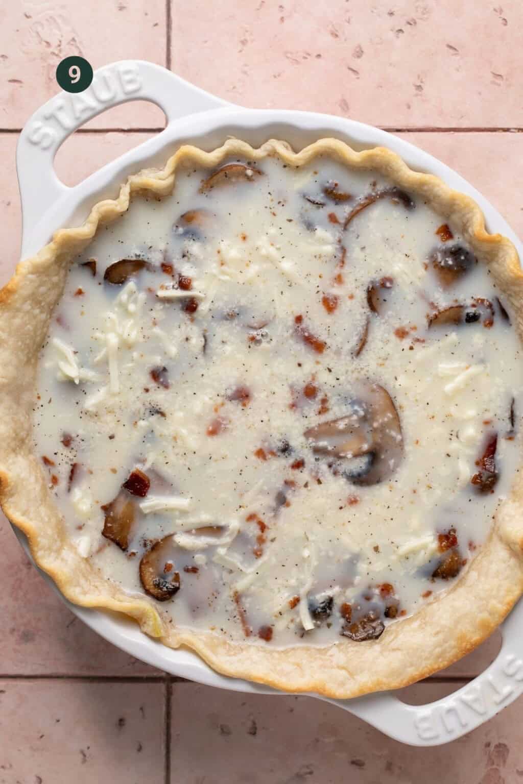 Easy Bacon and Mushroom Egg White Breakfast Quiche - Oh Snap Macros