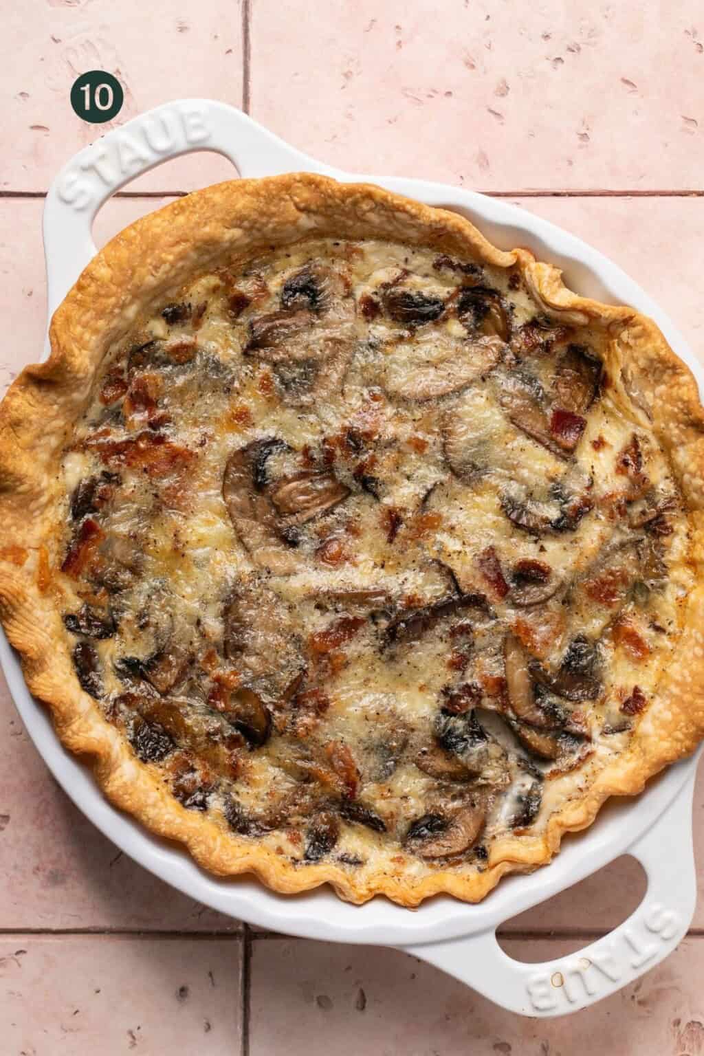 Easy Bacon and Mushroom Egg White Breakfast Quiche - Oh Snap Macros