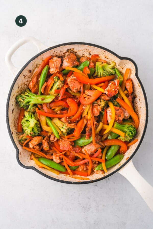 Veggie Packed Salmon Stir Fry with Homemade Teriyaki Sauce Oh Snap Macros