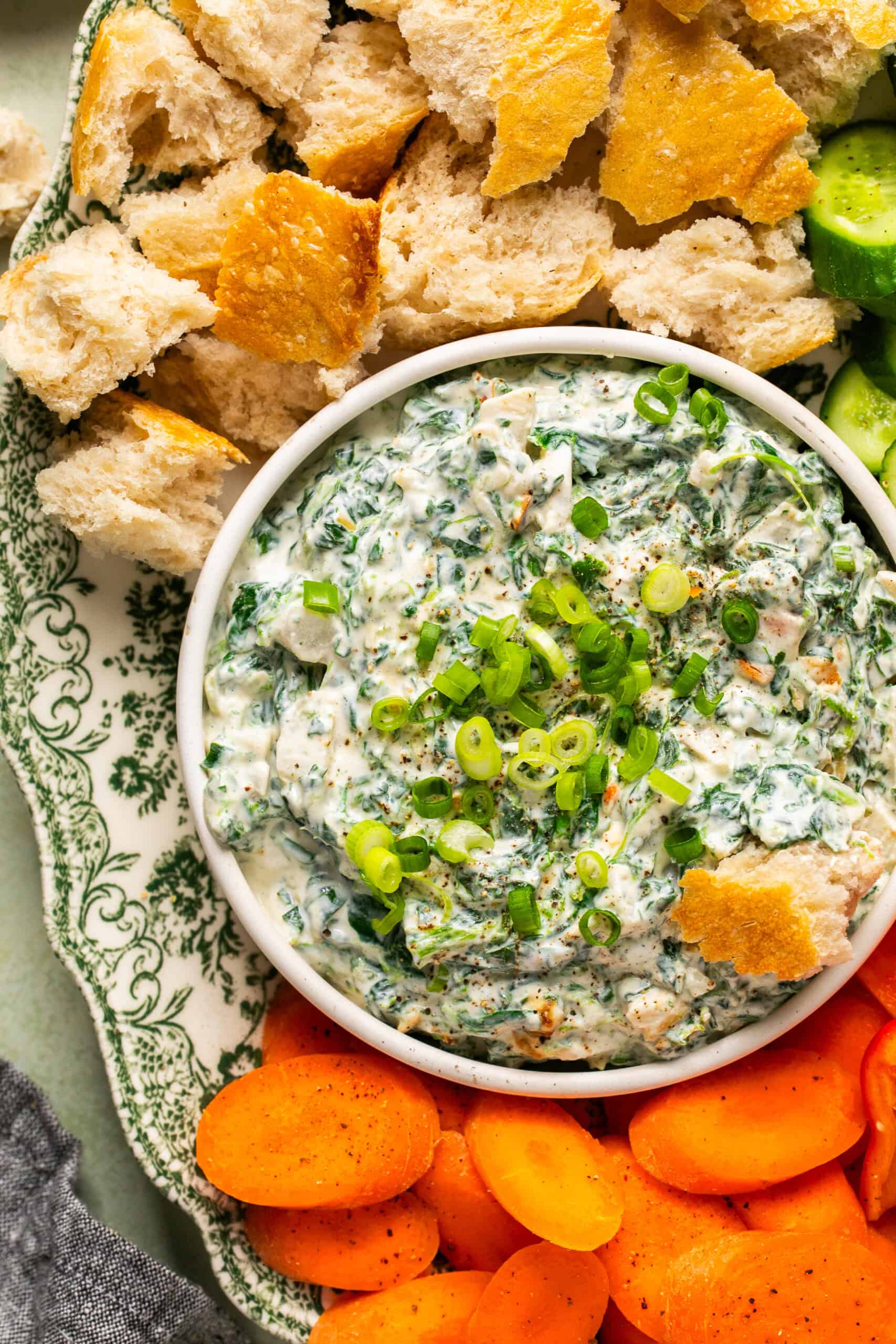 Low Fat Cottage Cheese Spinach Dip - Oh Snap Macros