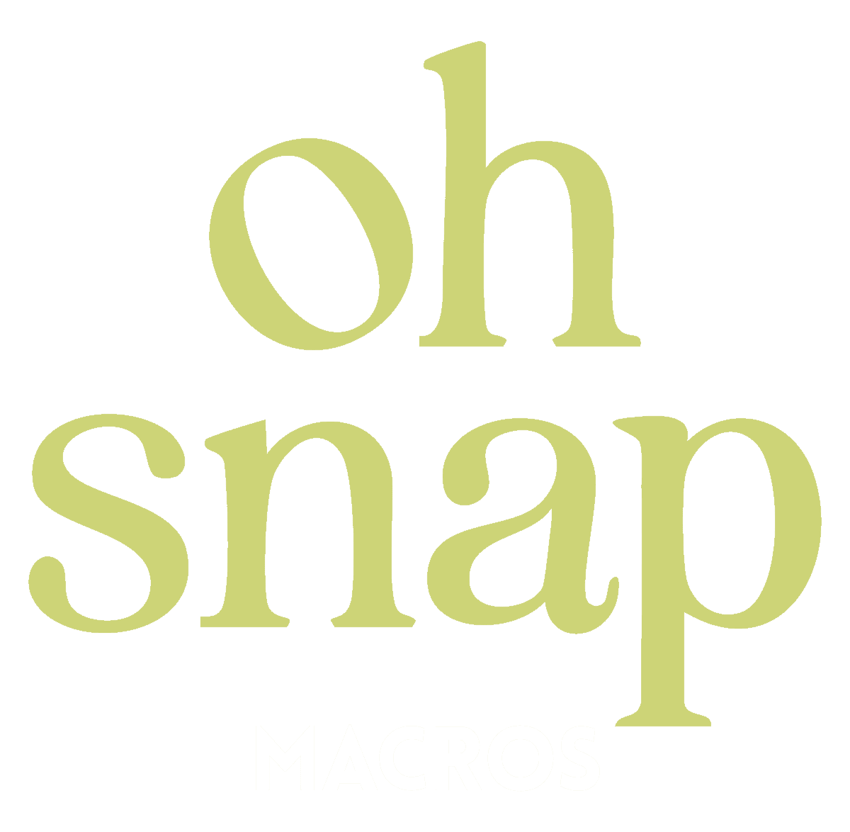 The text oh snap is displayed in large, light green letters on a white background.