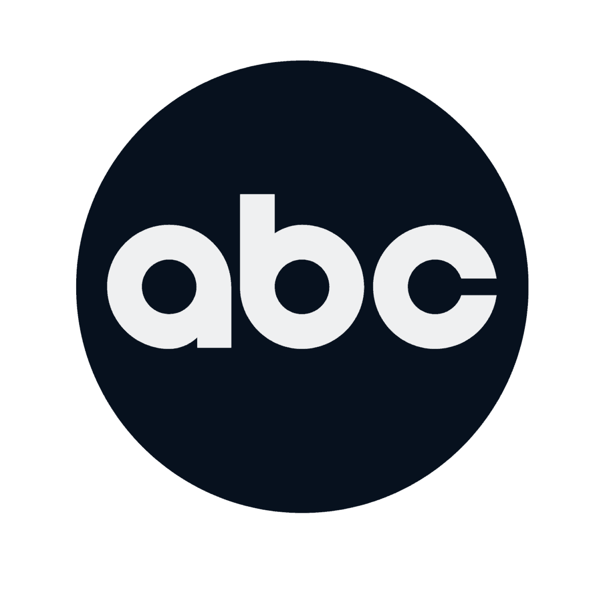 The image shows the lowercase letters abc in a bold, white font centered inside a solid black circle on a white background, making it perfect for an about me section or personal branding icon.
